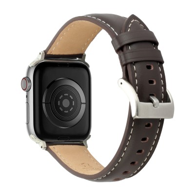 For Apple Watch Size 38/40/41mm Luxury Leather Watch Band - Coffee