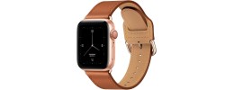 For Apple Watch Size 38/40/41mm Luxury Leather Watch Band - Light Brown