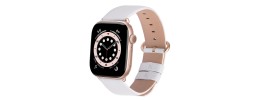 For Apple Watch Size 38/40/41mm Luxury Leather Watch Band - White