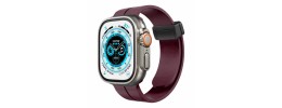 For Apple Watch Size 38/40/41mm Magnetic Buckle Premium Silicone Watch Band - Burgundy