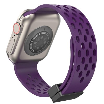 For Apple Watch Size 38/40/41mm Magnetic Buckle Premium Silicone Watch Band - Light Purple