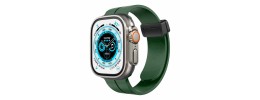 For Apple Watch Size 38/40/41mm Magnetic Buckle Premium Silicone Watch Band - Midnight Green