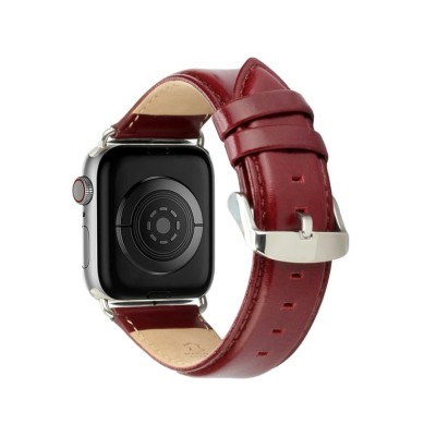 For Apple Watch Size 38/40/41mm Simplistic Premium Leather Watch Band - Red