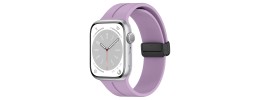 For Apple Watch Size 42/44/45mm Magnetic Buckle Premium Silicone Watch Band - Light Purple