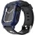 For Apple Watch Size 42/44/45mm Ultra 49mm Full Protection Tough Hybrid Watch Case + Band - Navy Blue