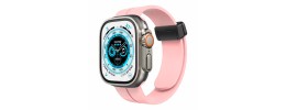 For Apple Watch Size 49mm Chromed iWatch Screen Frame - Chromed Rose Gold+Blue