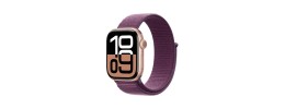 For Apple Watch Size Ultra 49/42/44/45mm Beautiful Zinc Alloy Leather Watch Band - Rose Gold+Purple