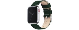 For Apple Watch Size Ultra 49/42/44/45mm Criss Cross Design Leather Watch Band - Green