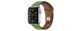 For Apple Watch Size Ultra 49/42/44/45mm Croc Design Leather Silver Pin Watch Band - Dark Green