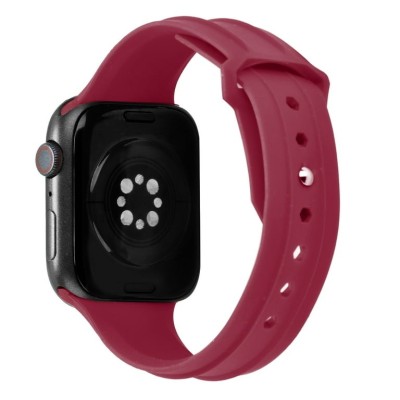 For Apple Watch Size Ultra 49/42/44/45mm New Fashion Silicone Watch Band - Burgundy