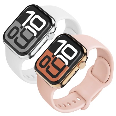 For Apple Watch Size Ultra 49/42/44/45mm New Fashion Silicone Watch Band - Light Pink