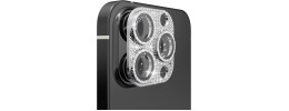 For Apple iPhone 11 Pro/11 Pro Max Diamond Bling Camera Lens Full Tempered Glass - Silver