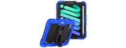 For Apple iPad 10th Gen 2022 Heavy Duty Full Body Rugged Tablet Kickstand Case Cover - Black/Blue