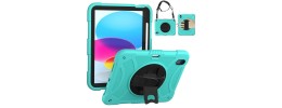For Apple iPad 10th Gen 2022 3in1 Multi-Functional Tablet Case for Hand, Shoulder, Pencil & Stand - Purple/Teal