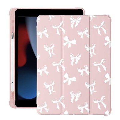 For Apple iPad 10th Gen 2022 Bow Hands Kickstand Tablet Case Cover - Pink