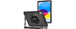 For Apple iPad 10th Gen 2022 Heavy Duty Full Body Rugged Tablet Kickstand Case Cover - Black/Black
