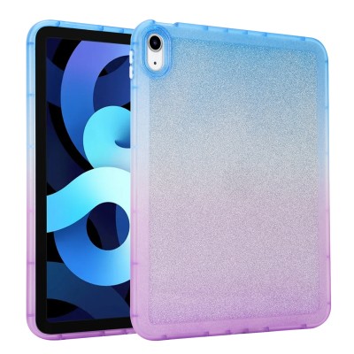 For Apple iPad 10th Gen 2022 Tablet Glitter Ultra Thick Transparent Hybrid Case Cover - Glitter Purple