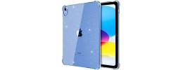 For Apple iPad 10th Gen 2022 Tablet Glitter Ultra Thick Transparent Hybrid Case Cover - Glitter Smoke