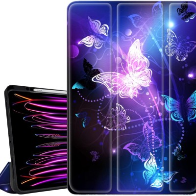 For Apple iPad 10th Gen 2022 Trifold Magnetic Closure PU Leather Case Cover - Butterfly