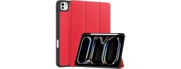 For Apple iPad 10th Gen 2022 Trifold Magnetic Closure PU Leather Case Cover - Red