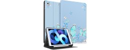 For Apple iPad 8/7 10.2 inch Bow Hands Kickstand Tablet Case Cover - Blue