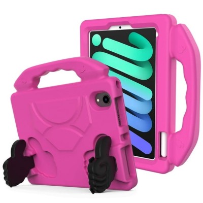 For Apple iPad 9.7 inch Thumbs Up Kickstand Shockproof Tablet Case Cover - Hot Pink