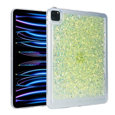 For Apple iPad 9th 8th 7th Gen 10.2 inch Tablet Glitter Ultra Thick Transparent Hybrid Case Cover - Glitter Clear