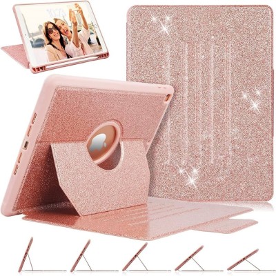 For Apple iPad 9th 8th 7th Gen 10.2 inch Tablet Glitter Ultra Thick Transparent Hybrid Case Cover - Glitter Smoke