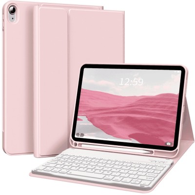 For Apple iPad 9th 8th 7th Gen 10.2 inch Tablet Hand and Shoulder Strap with Kickstand 3in1 Tough Hybrid - Light Purple