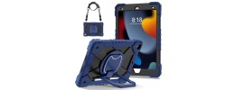 For Apple iPad 9th 8th 7th Gen 10.2 inch Tablet Tough Hybrid Rotating 360 Degree Kickstand - Black+Blue