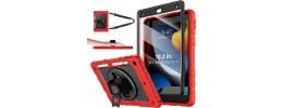 For Apple iPad 9th 8th 7th Gen 10.2 inch Tablet Tough Hybrid Rotating 360 Degree Kickstand - Red+Black