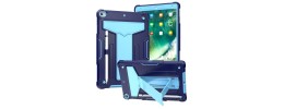 For Apple iPad 9th 8th 7th Gen 10.2 inch Tablet Vertical 3in1 Tough Hybrid Kickstand - NavyBlue/Blue