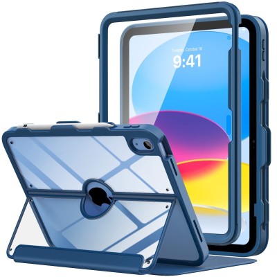 For Apple iPad 9th 8th 7th Gen 10.2 inch Thumbs Up Kickstand Shockproof Tablet Case Cover - Blue