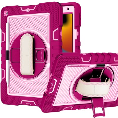 For Apple iPad 9th Gen 10.2 inch (2021) 3in1 Multi-Functional Tablet Case for Hand, Shoulder, Pencil & Stand - Black