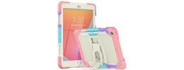 For Apple iPad 9th Gen 10.2 inch (2021) Heavy Duty Full Body Rugged Tablet Kickstand Case Cover - Beige/Camo Pink