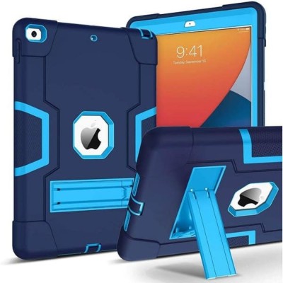 For Apple iPad 9th Gen 10.2 inch (2021) Tough Tablet Strong Kickstand Hybrid Case Cover - Dark Blue