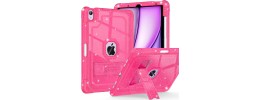For Apple iPad Air 11 (M3) 2025 / Air 11inch 2024 Tough Tablet Strong Kickstand Hybrid Case Cover - Hot Pink