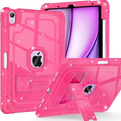 For Apple iPad Air 11 (M3) 2025 / Air 11inch 2024 Tough Tablet Strong Kickstand Hybrid Case Cover - Hot Pink