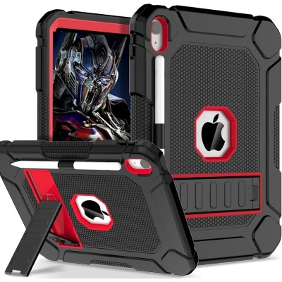 For Apple iPad Air 11inch 2024 10.2 inch 3in1 Multi-Functional Tablet Case for Hand, Shoulder, Pencil & Stand - Red