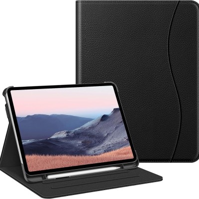 For Apple iPad Air 13inch 2024 Trifold Magnetic Closure PU Leather Case Cover - Black