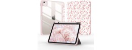 For Apple iPad Air 13inch 2024 Trifold Magnetic Closure PU Leather Case Cover - Blooming Flowers