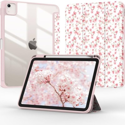 For Apple iPad Air 13inch 2024 Trifold Magnetic Closure PU Leather Case Cover - Blooming Flowers