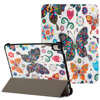 For Apple iPad Air 13inch 2024 Trifold Magnetic Closure PU Leather Case Cover - Butterfly