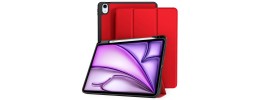 For Apple iPad Air 13inch 2024 Trifold Magnetic Closure PU Leather Case Cover - Red