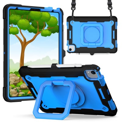 For Apple iPad Air 4 / iPad Air 5 / iPad Pro 11 inch 3in1 Tablet Tough Hybrid Rotating 360 Degree Kickstand - Black+Blue
