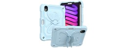 For Apple iPad Mini 6th Gen 8.3 inch (2021) Butterfly Kickstand 3in1 Tough Hybrid Case Cover with Shoulder Strap - Light Blue