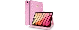 For Apple iPad Mini 6th Gen 8.3 inch (2021) Diamond Bling Design Tablet Magnetic Ring Stand Hybrid Case Cover - Hot Pink Floral