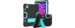 For Apple iPad Mini 6th Gen 8.3 inch (2021) Heavy Duty Full Body Rugged Tablet Kickstand Case Cover - Black/Blue
