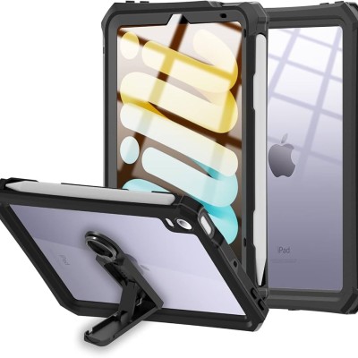 For Apple iPad Mini 6th Gen 8.3 inch (2021) Heavy Duty Full Body Rugged Tablet Kickstand Case Cover - Beige/Camo Mint