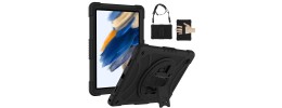 For Apple iPad Mini 6th Gen 8.3 inch (2021) Tablet Hand and Shoulder Strap with Kickstand 3in1 Tough Hybrid - Black